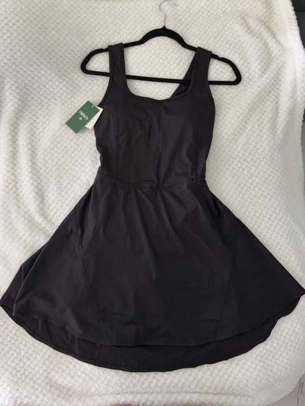 Halara SoftlyZero Airy Cross Back Exercise Dress Black Size M